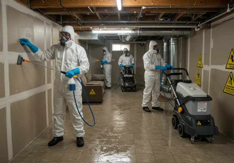 Basement Moisture Removal and Structural Drying process in McGovern, PA